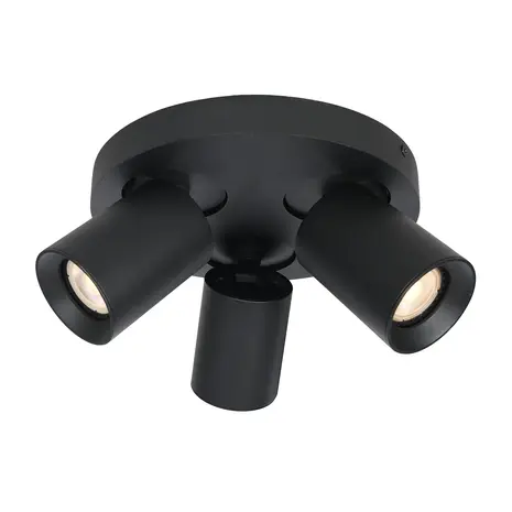 Artdelight Spot Megano 3 lichts Ø 22 cm zwart Artdelight Spot Megano 3 lichts Ø 22 cm zwart