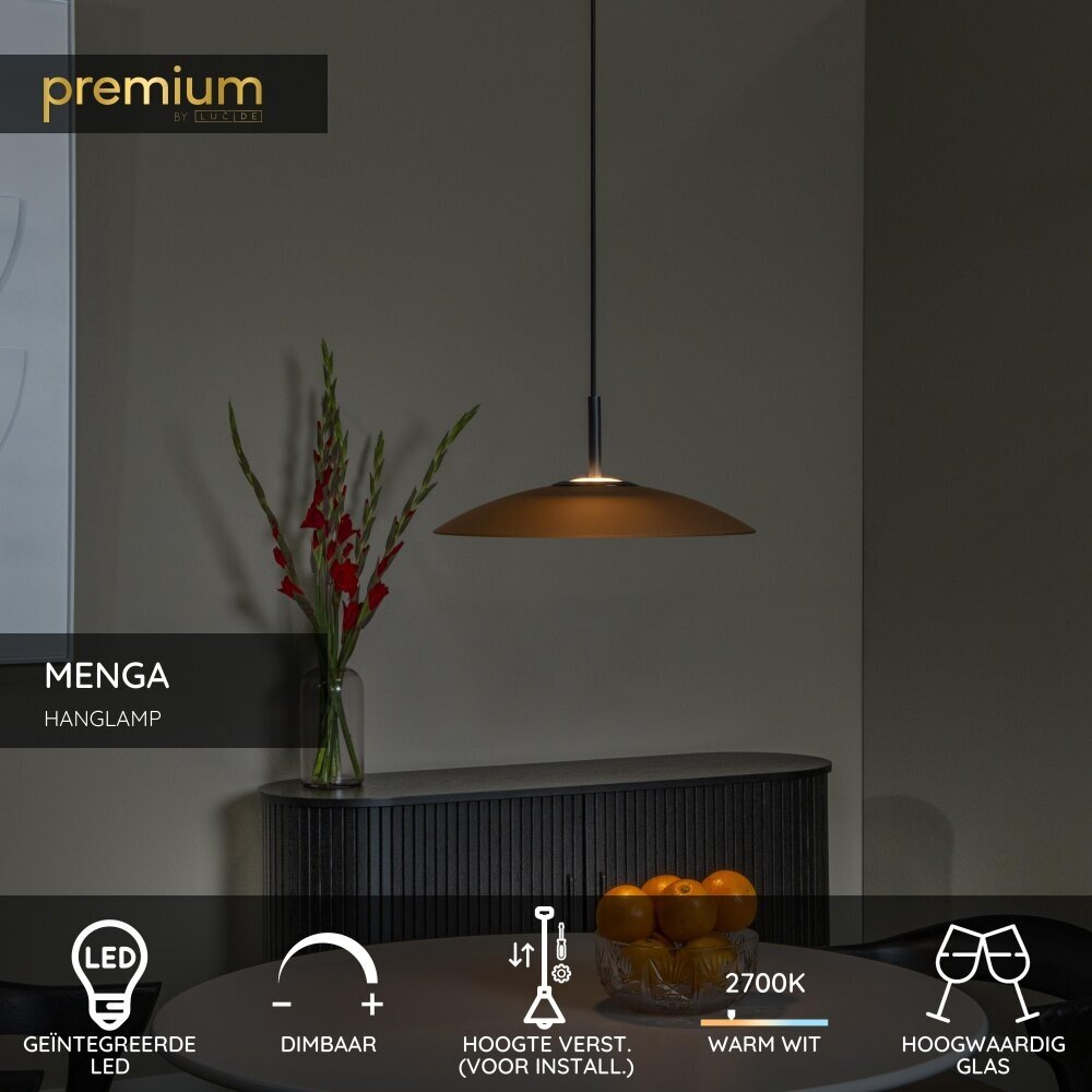 Lucide MENGA - Hanglamp - Ø 40 cm - LED Dimb. - 1x11W 2700K - Amber - Premium