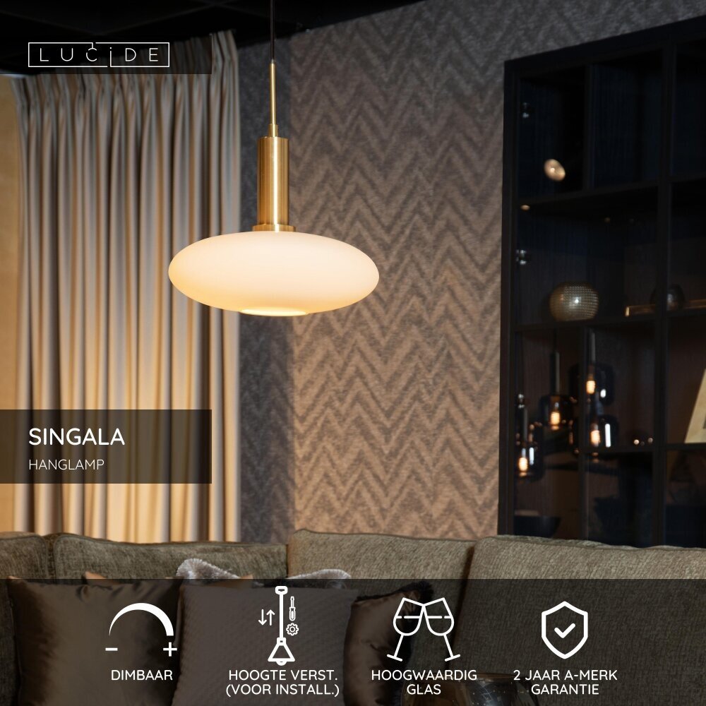 Lucide SINGALA - Hanglamp - Ø 30 cm - 1xE27 - Mat Goud / Messing