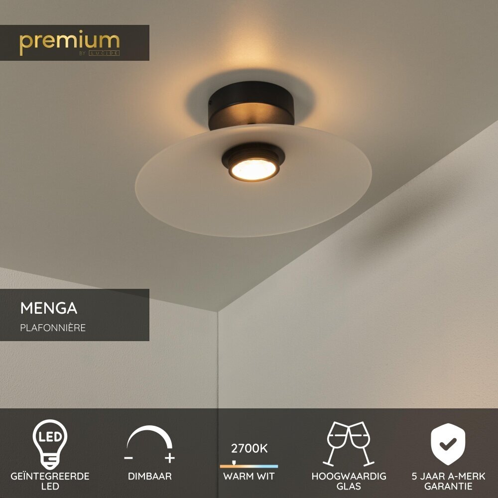 Lucide MENGA - Plafonnière - Ø 40 cm - LED Dimb. - 1x11W 2700K - Opaal - Premium Lucide MENGA - Plafonnière - Ø 40 cm - LED Dimb. - 1x11W 2700K - Opaal - Premium