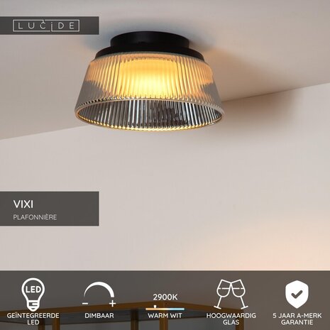 Lucide VIXI - Plafonnière - Ø 35 cm - LED Dimb. - 1x17,6W 2900K - Fumé Lucide VIXI - Plafonnière - Ø 35 cm - LED Dimb. - 1x17,6W 2900K - Fumé