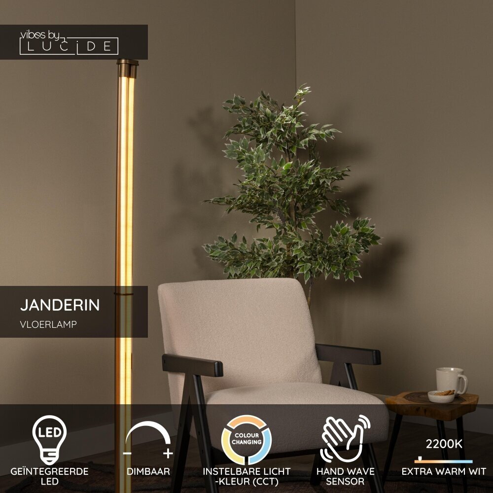 Lucide JANDERIN - Vloerlamp - LED Dimb. - CCT - 2x17W 2200K/3300K - Handbewegingssensor - Champagne kleur - Vibes Lucide JANDERIN - Vloerlamp - LED Dimb. - CCT - 2x17W 2200K/3300K - Handbewegingssensor - Champagne kleur - Vibes