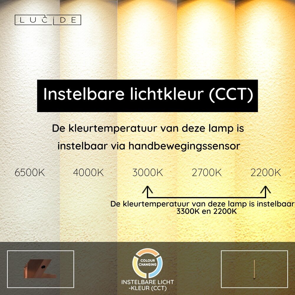 Lucide JANDERIN - Vloerlamp - LED Dimb. - CCT - 2x17W 2200K/3300K - Handbewegingssensor - Champagne kleur - Vibes Lucide JANDERIN - Vloerlamp - LED Dimb. - CCT - 2x17W 2200K/3300K - Handbewegingssensor - Champagne kleur - Vibes