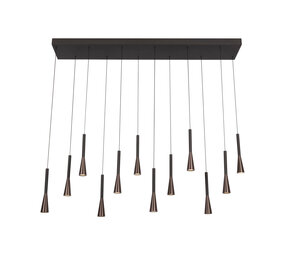 Lucide JOAKIM - Hanglamp - LED Dimb. - CCT - 12x7W 2700K/4000K - Met vervangbare LED-module - Koffie - Premium