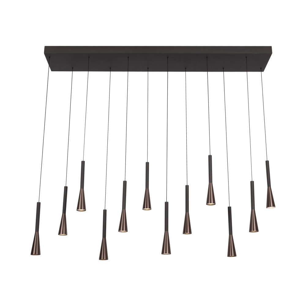 Lucide JOAKIM - Hanglamp - LED Dimb. - CCT - 12x7W 2700K/4000K - Met vervangbare LED-module - Koffie - Premium