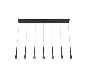 Lucide JOAKIM - Hanglamp - LED Dimb. - CCT - 7x6,2W 2700K/4000K - Met vervangbare LED-module - Koffie - Premium Lucide JOAKIM - Hanglamp - LED Dimb. - CCT - 7x6,2W 2700K/4000K - Met vervangbare LED-module - Koffie - Premium