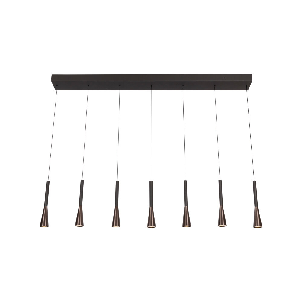Lucide JOAKIM - Hanglamp - LED Dimb. - CCT - 7x6,2W 2700K/4000K - Met vervangbare LED-module - Koffie - Premium