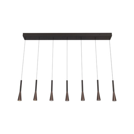 Lucide JOAKIM - Hanglamp - LED Dimb. - CCT - 7x6,2W 2700K/4000K - Met vervangbare LED-module - Koffie - Premium Lucide JOAKIM - Hanglamp - LED Dimb. - CCT - 7x6,2W 2700K/4000K - Met vervangbare LED-module - Koffie - Premium