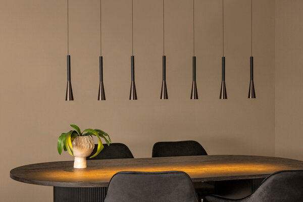 Lucide JOAKIM - Hanglamp - LED Dimb. - CCT - 7x6,2W 2700K/4000K - Met vervangbare LED-module - Koffie - Premium Lucide JOAKIM - Hanglamp - LED Dimb. - CCT - 7x6,2W 2700K/4000K - Met vervangbare LED-module - Koffie - Premium