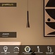 Lucide JOAKIM - Hanglamp - Ø 7,7 cm - LED Dimb. - CCT - 1x7W 2700K/4000K - Met vervangbare LED-module - Koffie - Premium