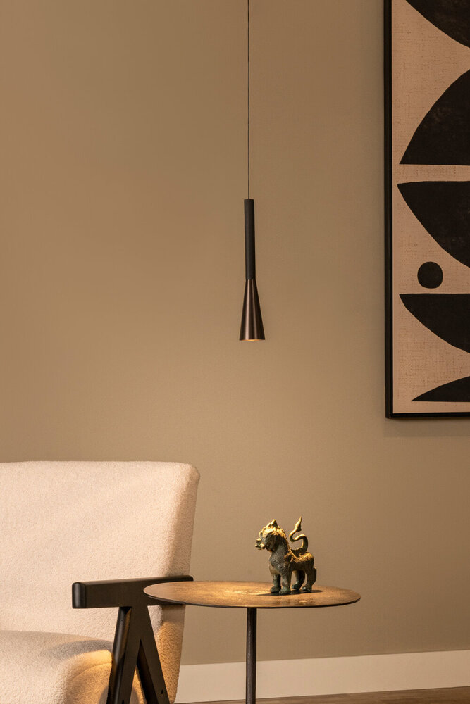 Lucide JOAKIM - Hanglamp - Ø 7,7 cm - LED Dimb. - CCT - 1x7W 2700K/4000K - Met vervangbare LED-module - Koffie - Premium Lucide JOAKIM - Hanglamp - Ø 7,7 cm - LED Dimb. - CCT - 1x7W 2700K/4000K - Met vervangbare LED-module - Koffie - Premium