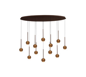 Lucide CALINA - Hanglamp - LED Dimb. - CCT - 12x7W 2200K/3300K - Met vervangbare LED-module - Koffie - Premium Lucide CALINA - Hanglamp - LED Dimb. - CCT - 12x7W 2200K/3300K - Met vervangbare LED-module - Koffie - Premium