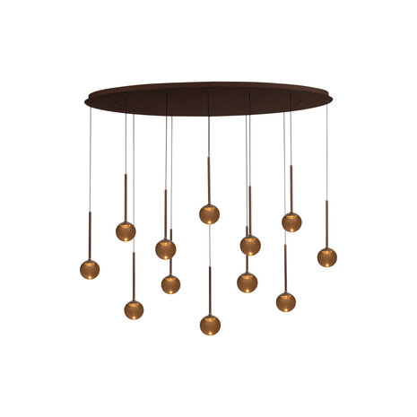 Lucide CALINA - Hanglamp - LED Dimb. - CCT - 12x7W 2200K/3300K - Met vervangbare LED-module - Koffie - Premium Lucide CALINA - Hanglamp - LED Dimb. - CCT - 12x7W 2200K/3300K - Met vervangbare LED-module - Koffie - Premium