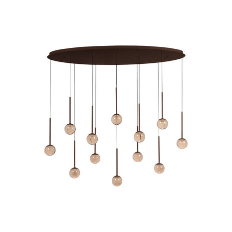 Lucide CALINA - Hanglamp - LED Dimb. - CCT - 12x7W 2200K/3300K - Met vervangbare LED-module - Koffie - Premium Lucide CALINA - Hanglamp - LED Dimb. - CCT - 12x7W 2200K/3300K - Met vervangbare LED-module - Koffie - Premium