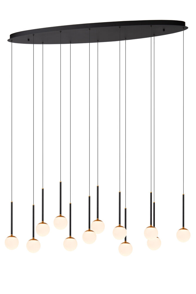 Lucide CALINA - Hanglamp - LED Dimb. - CCT - 12x7W 2200K/3300K - Met vervangbare LED-module - Zwart - Premium Lucide CALINA - Hanglamp - LED Dimb. - CCT - 12x7W 2200K/3300K - Met vervangbare LED-module - Zwart - Premium
