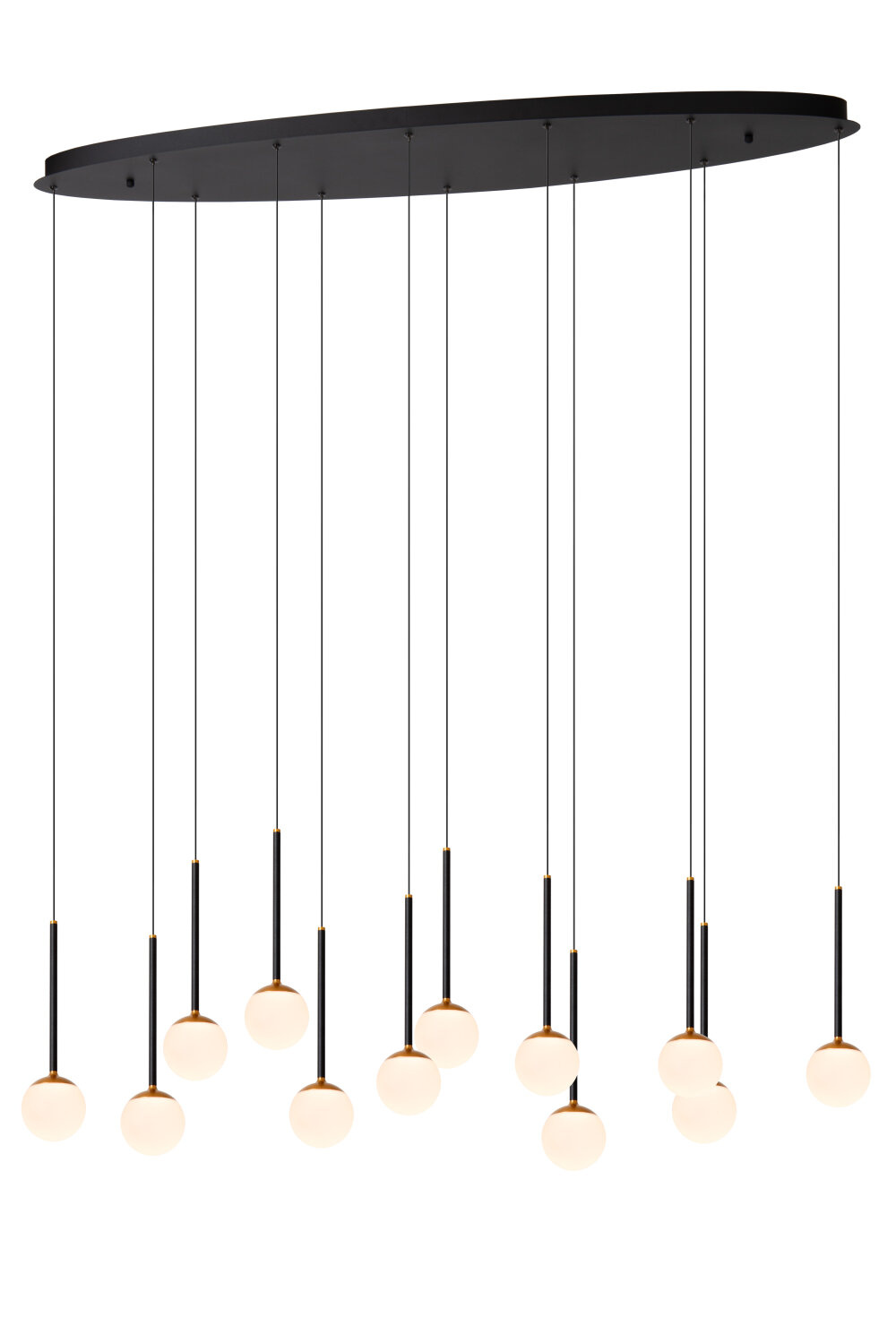 Lucide CALINA - Hanglamp - LED Dimb. - CCT - 12x7W 2200K/3300K - Met vervangbare LED-module - Zwart - Premium