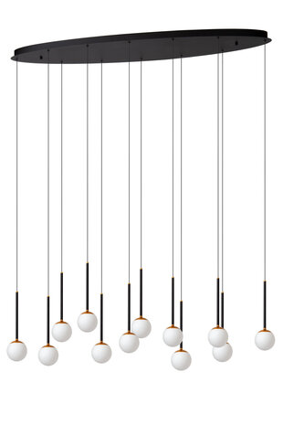 Lucide CALINA - Hanglamp - LED Dimb. - CCT - 12x7W 2200K/3300K - Met vervangbare LED-module - Zwart - Premium Lucide CALINA - Hanglamp - LED Dimb. - CCT - 12x7W 2200K/3300K - Met vervangbare LED-module - Zwart - Premium