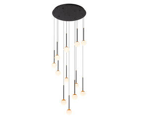 Lucide CALINA - Hanglamp - Ø 69,9 cm - LED Dimb. - CCT - 12x7W 2200K/3300K - Met vervangbare LED-module - Zwart - Premium Lucide CALINA - Hanglamp - Ø 69,9 cm - LED Dimb. - CCT - 12x7W 2200K/3300K - Met vervangbare LED-module - Zwart - Premium