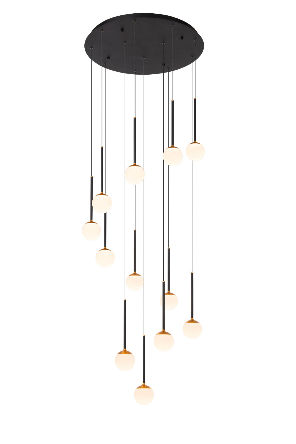 Lucide CALINA - Hanglamp - Ø 69,9 cm - LED Dimb. - CCT - 12x7W 2200K/3300K - Met vervangbare LED-module - Zwart - Premium