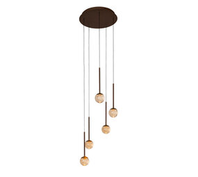 Lucide CALINA - Hanglamp - Ø 41,9 cm - LED Dimb. - CCT - 5x8,2W 2200K/3300K - Met vervangbare LED-module - Amber - Premium Lucide CALINA - Hanglamp - Ø 41,9 cm - LED Dimb. - CCT - 5x8,2W 2200K/3300K - Met vervangbare LED-module - Amber - Premium