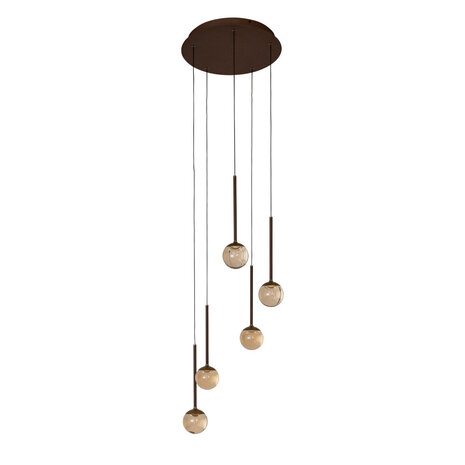 Lucide CALINA - Hanglamp - Ø 41,9 cm - LED Dimb. - CCT - 5x8,4W 2200K/3300K - Met vervangbare LED-module - Amber - Premium Lucide CALINA - Hanglamp - Ø 41,9 cm - LED Dimb. - CCT - 5x8,4W 2200K/3300K - Met vervangbare LED-module - Amber - Premium