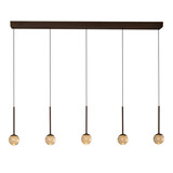 Lucide CALINA - Hanglamp - LED Dimb. - CCT - 5x8,2W 2200K/3300K - Met vervangbare LED-module - Koffie - Premium