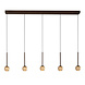 Lucide CALINA - Hanglamp - LED Dimb. - CCT - 5x8,2W 2200K/3300K - Met vervangbare LED-module - Koffie - Premium