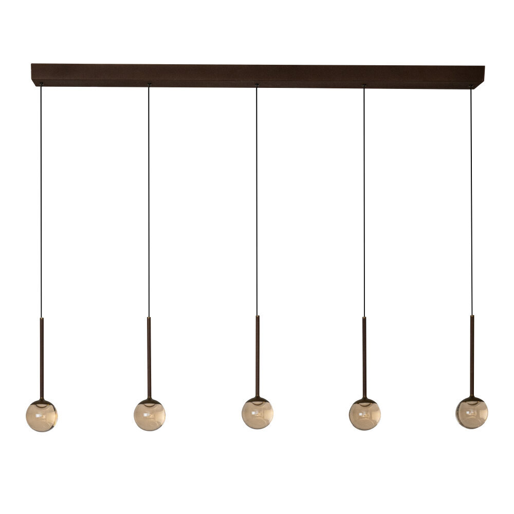 Lucide CALINA - Hanglamp - LED Dimb. - CCT - 5x8,2W 2200K/3300K - Met vervangbare LED-module - Koffie - Premium