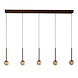 Lucide CALINA - Hanglamp - LED Dimb. - CCT - 5x8,2W 2200K/3300K - Met vervangbare LED-module - Koffie - Premium