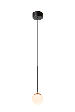Lucide CALINA - Hanglamp - Ø 9,9 cm - LED Dimb. - CCT - 1x7W 2200K/3300K - Met vervangbare LED-module - Zwart - Premium