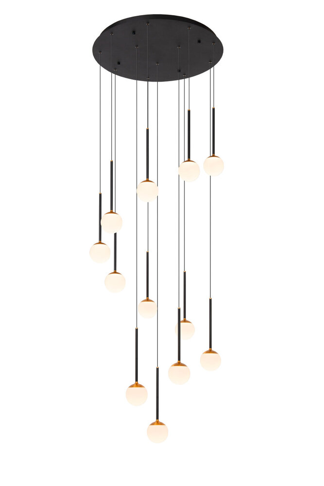 Lucide CALINA - Hanglamp - Ø 69,9 cm - LED Dimb. - 12x7,7W 2700K - Zwart - Premium Lucide CALINA - Hanglamp - Ø 69,9 cm - LED Dimb. - 12x7,7W 2700K - Zwart - Premium