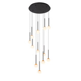 Lucide CALINA - Hanglamp - Ø 69,9 cm - LED Dimb. - 12x7,7W 2700K - Zwart - Premium