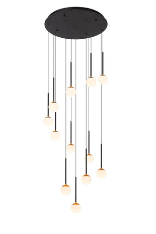 Lucide CALINA - Hanglamp - Ø 69,9 cm - LED Dimb. - 12x7,7W 2700K - Zwart - Premium Lucide CALINA - Hanglamp - Ø 69,9 cm - LED Dimb. - 12x7,7W 2700K - Zwart - Premium