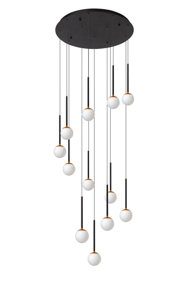 Lucide CALINA - Hanglamp - Ø 69,9 cm - LED Dimb. - 12x7,7W 2700K - Zwart - Premium Lucide CALINA - Hanglamp - Ø 69,9 cm - LED Dimb. - 12x7,7W 2700K - Zwart - Premium