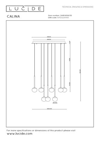 Lucide CALINA - Hanglamp - Ø 69,9 cm - LED Dimb. - 12x7,7W 2700K - Zwart - Premium Lucide CALINA - Hanglamp - Ø 69,9 cm - LED Dimb. - 12x7,7W 2700K - Zwart - Premium
