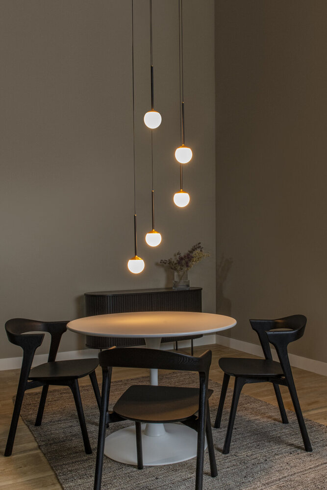 Lucide CALINA - Hanglamp - Ø 42 cm - LED Dimb. - 5x8,2W 2700K - Zwart - Premium