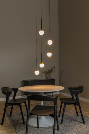 Lucide CALINA - Hanglamp - Ø 42 cm - LED Dimb. - 5x8,2W 2700K - Zwart - Premium