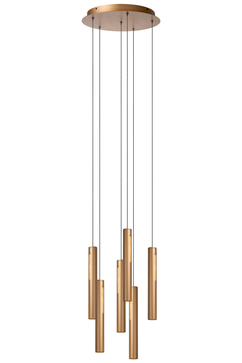 Lucide GRIFFITH - Hanglamp - Ø 38 cm - LED Dimb. - CCT - 6x6W 2700K/4000K - Geschikt voor vide en hoge plafonds - Brons - Premium