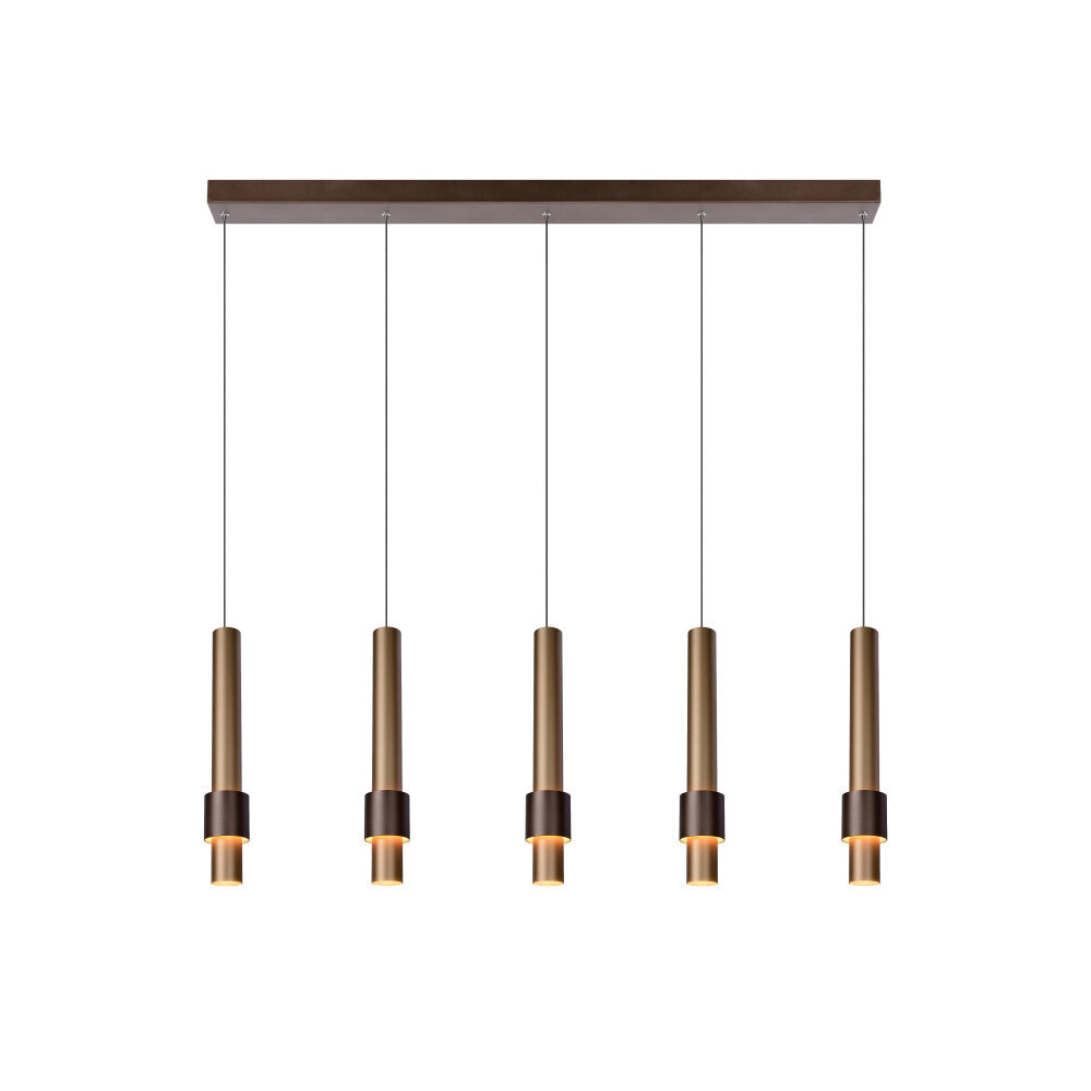 Lucide MARGARY - Hanglamp - LED Dimb. - 5x4,2W 2700K - Koffie Lucide MARGARY - Hanglamp - LED Dimb. - 5x4,2W 2700K - Koffie