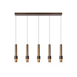 Lucide MARGARY - Hanglamp - LED Dimb. - 5x4,2W 2700K - Koffie