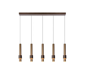 Lucide MARGARY - Hanglamp - LED Dimb. - 5x4,2W 2700K - Koffie