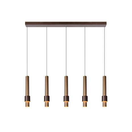Lucide MARGARY - Hanglamp - LED Dimb. - 5x4,2W 2700K - Koffie Lucide MARGARY - Hanglamp - LED Dimb. - 5x4,2W 2700K - Koffie