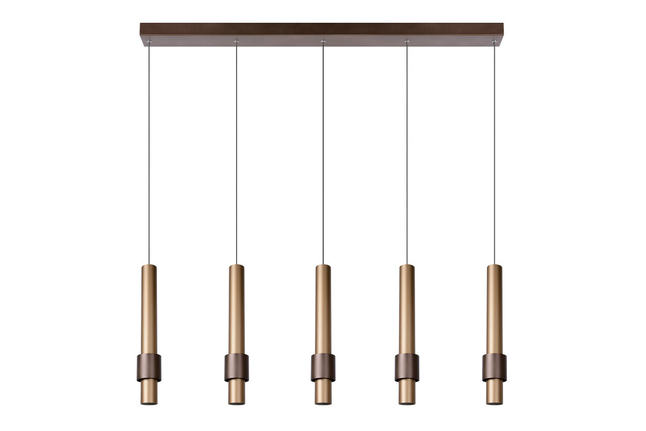 Lucide MARGARY - Hanglamp - LED Dimb. - 5x4,2W 2700K - Koffie Lucide MARGARY - Hanglamp - LED Dimb. - 5x4,2W 2700K - Koffie