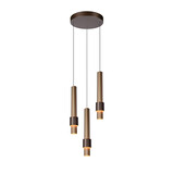 Lucide MARGARY - Hanglamp - Ø 28 cm - LED Dimb. - 3x4W 2700K - Koffie Lucide MARGARY - Hanglamp - Ø 28 cm - LED Dimb. - 3x4W 2700K - Koffie