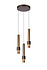 MARGARY - Hanglamp - Ø 28 cm - LED Dimb. - 3x4W 2700K - Koffie