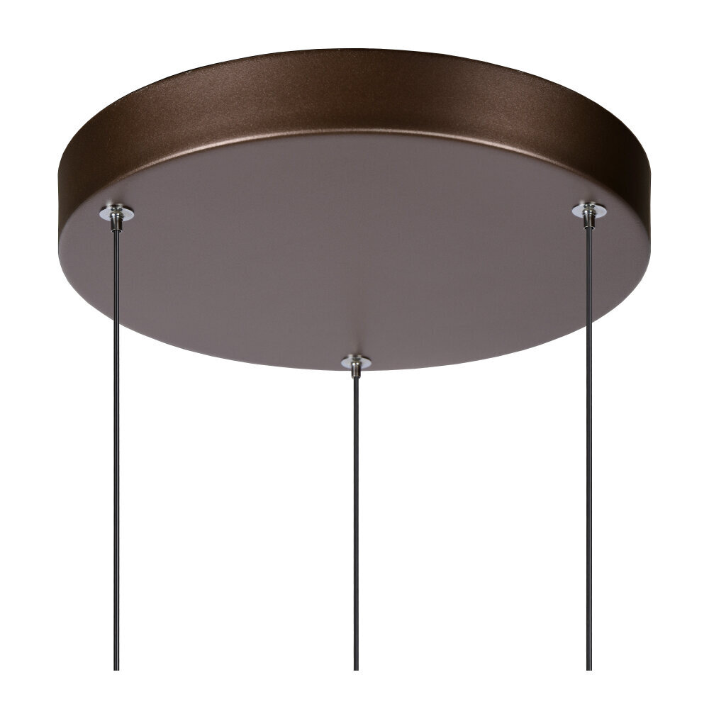 Lucide MARGARY - Hanglamp - Ø 28 cm - LED Dimb. - 3x4W 2700K - Koffie
