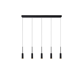 Lucide TUBULE - Hanglamp - LED - 5x7W 2700K - Zwart Lucide TUBULE - Hanglamp - LED - 5x7W 2700K - Zwart