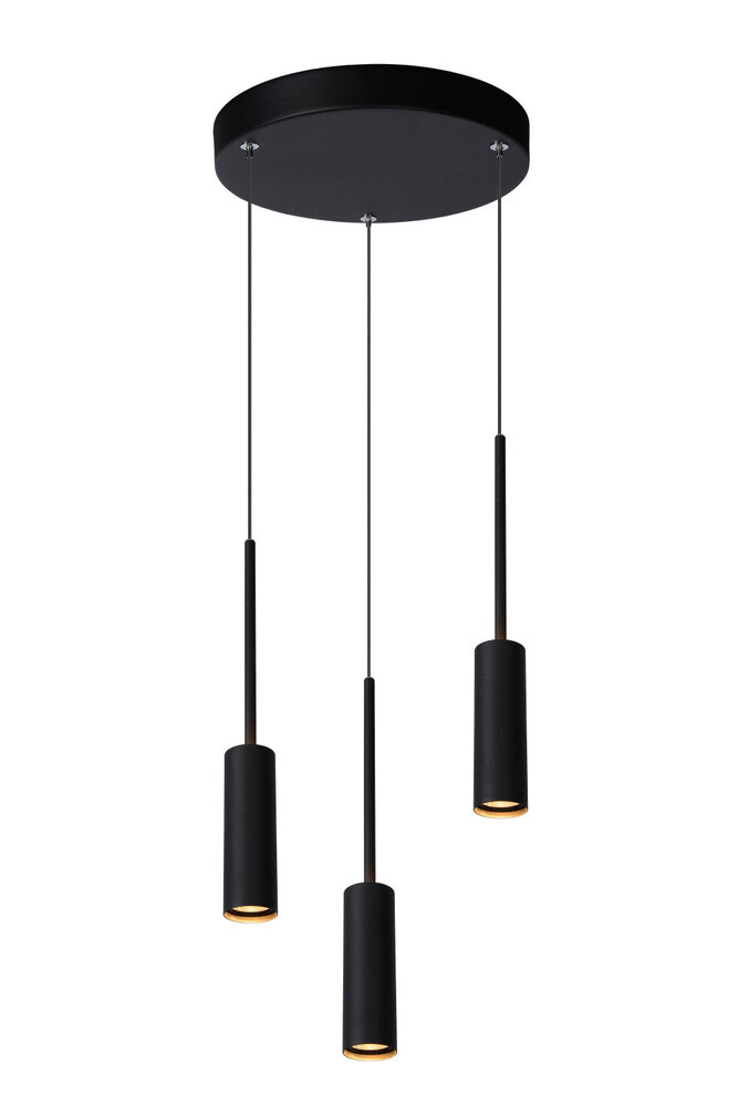 Lucide TUBULE - Hanglamp - Ø 26 cm - LED - 3x7W 2700K - Zwart Lucide TUBULE - Hanglamp - Ø 26 cm - LED - 3x7W 2700K - Zwart