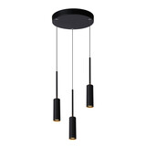 Lucide TUBULE - Hanglamp - Ø 26 cm - LED - 3x7W 2700K - Zwart