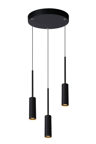 Lucide TUBULE - Hanglamp - Ø 26 cm - LED - 3x7W 2700K - Zwart Lucide TUBULE - Hanglamp - Ø 26 cm - LED - 3x7W 2700K - Zwart